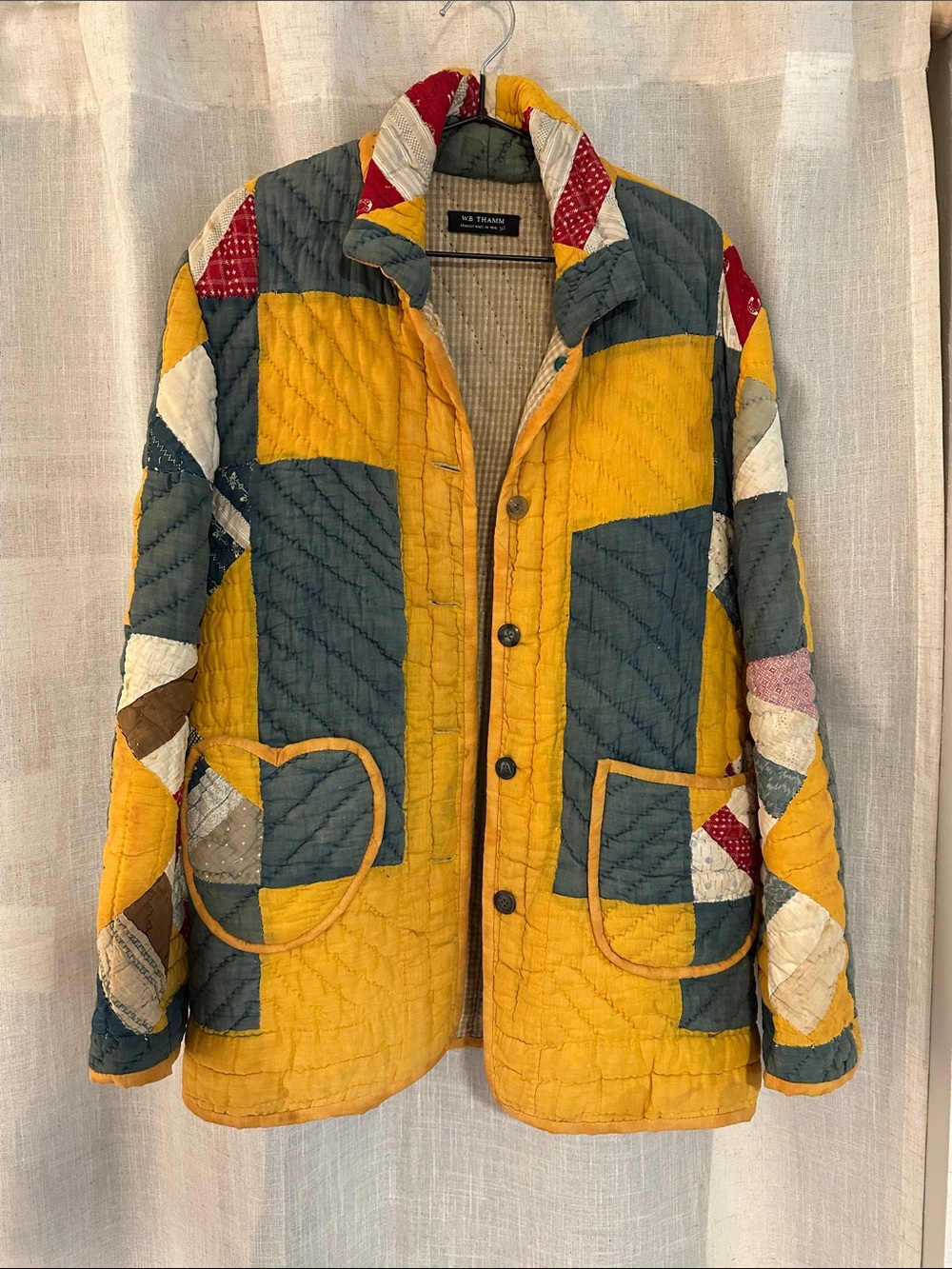 W.B. Thamm Quilted Patchwork Jacket - Mustard & Teal